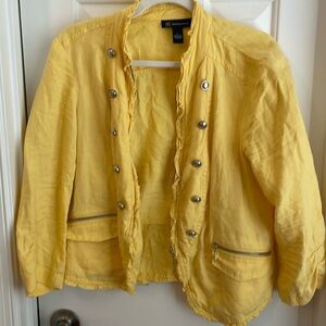 Inc yellow linen blazer size L